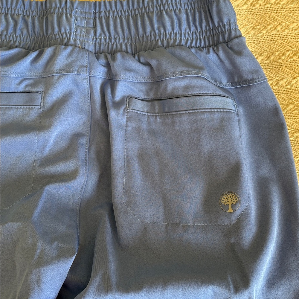 XS Healing Hands Blue Jogger Scrubs bottoms pants drawstring waist - Picture 9 of 11